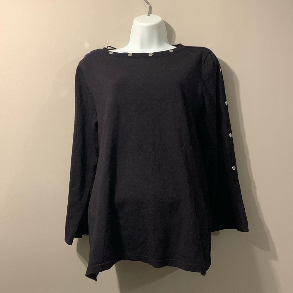 ALFANI Women Black Long Sleeve Top